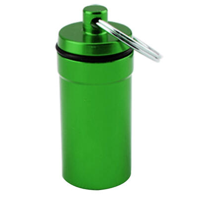 

Outdoor Mini Aluminum Waterproof Medicine Storage Bottle Pill Box Keychain