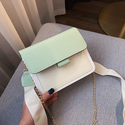 

2019 new small fresh&simple temperament broadband shoulder Messenger bag female Korean fashion hit color wild chain bag