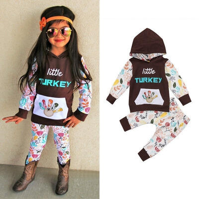

Little Turkey Newborn Baby Boy Girl Hoodie Tops Long Pants Outfits Clothes 0-24M