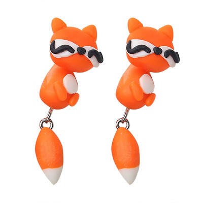 

Fashion Cute Soft Ceramic Material Cartoon Animal Stud Earrings Jewelry Gift Earrings For Ladies Girls