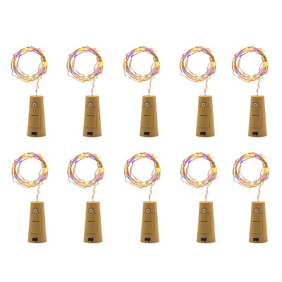 

Siaonvr 10Pcs Cork Shaped LED Night Starry Light Wine Bottle Lamp For Party Decor Blue