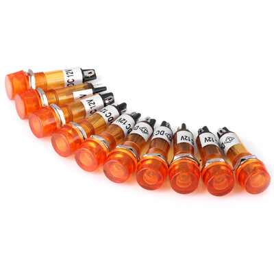 

XD10 - 1 10Pcs DC 12V High Performance 10mm Flat Head Signal Indicator Lamp for Electronic DIY