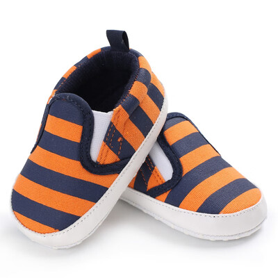 

Fashion Canvas Striped Soft Soled Babe Loafer Sneakers Kids Boys Infant Toddler First Walkersborn Baby Shoes 0-18 Month