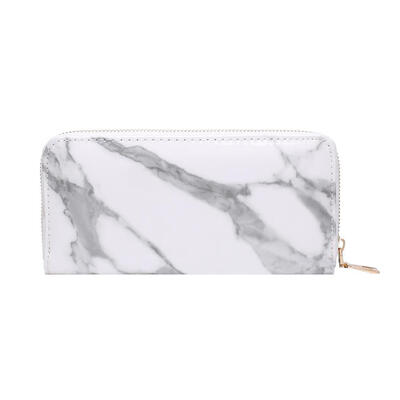 

Creative Casual Women Marble Patent Leather Long Clutch Zipper Coin Wallets