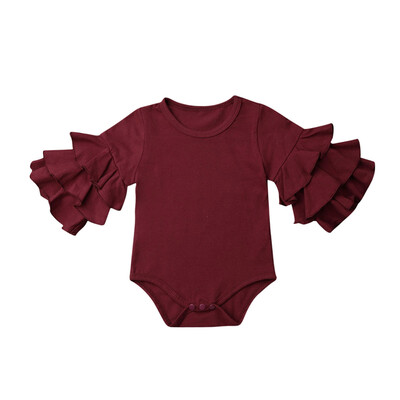 

Newborn Infant Baby Girl Clothes Ruffle Long Sleeve Romper Jumpsuit Bodysuit Outfit