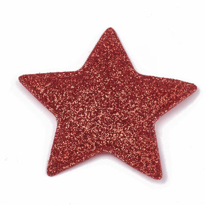 

Glitter PU Patches with Non Woven Fabric Back&Sponge Inside Star Red 51x5455x4mm