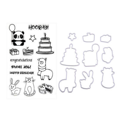 

Birthday Silicone Clear StampMetal Cutting Die Stencil DIY Scrapbook Decor