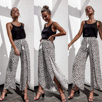 

Summer Fashion Casual Elastic Wasit Print Full Length Pants