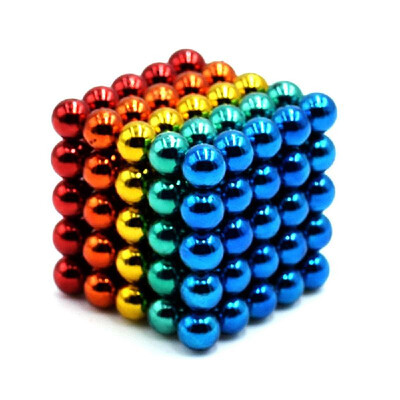 

5mm 125 PCS 5 Colors Magnetic Balls Magnets Office Toy Magnetic Sculpture Backyballs Gift for Intellectual Development Stress Reli
