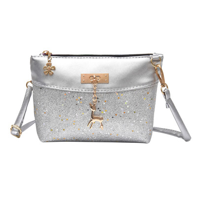 

Fashion Women Girl Bling Sequins Flap Bags Pretty Deer Crossbody Shoulder Bags High Quality Ladies Brand Sacoche Femme T10