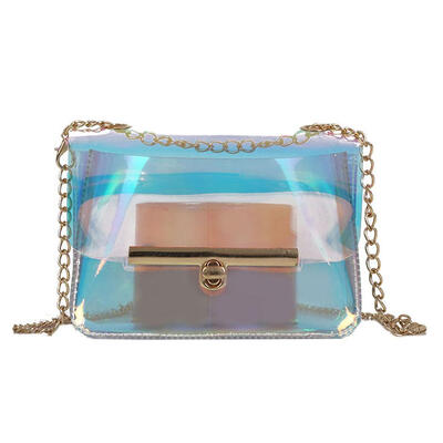

Women Clear Handbag Small Crossbody Messenger Bags Laser Shoulder Chain Bag