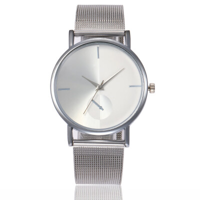 

Creative alloy mesh with men&women with casual watches simple scale quartz watch