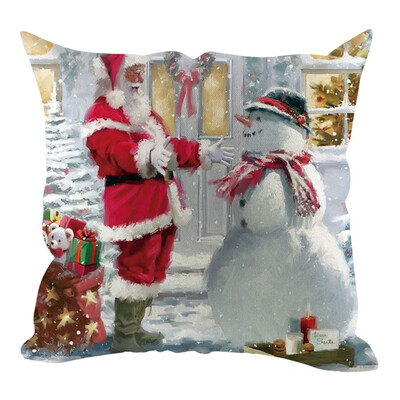 

Siaonvr Christmas Pillow Cover Pillowcases Decorative Sofa Cushion Cover Home Decoration