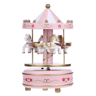 

Creative Merry-Go-Round Music Box Wood Horse Musical Case Ornament Gifts