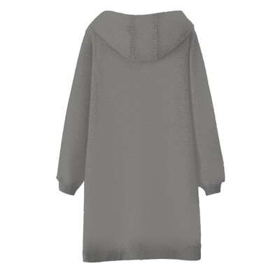 

Toponeto Women Winter Warm Loose Outwear Solid Hooded Pockets Vintage Coats