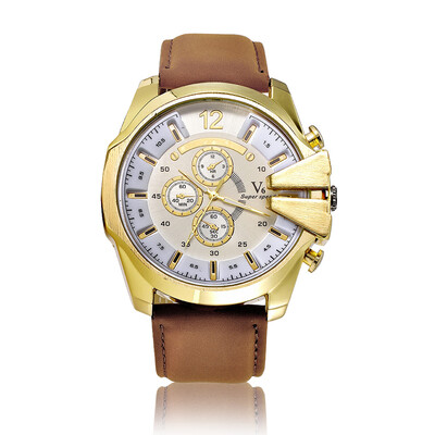 

V6 mens life waterproof sports watch large dial European&American models mens watch quartz watch 020