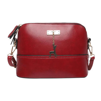 

Women Sling Oil Wax Leather Shell Bag Deer Satchel Shoulder Crossbody Bags
