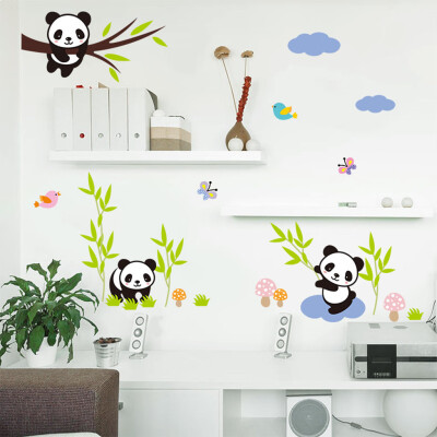 

〖Follure〗Removable Early Education Art Mural Panda bamboo Home Living Room Decor Wall Sticker