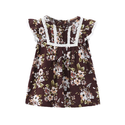 

DOU DOU YI CHU girl floral sleeveless dress little girl foreign dress summer 9185