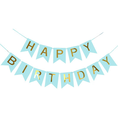 

FUNNYBUNNY Happy Birthday Banner Bronzing Letter Fishtail Bunting Lahua Party Flags Party Decorations Christmas Banner