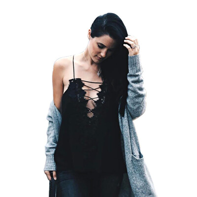 

Sexy Women Deep V Lace Vest Top Summer White Shirts Female Camis Sleeveless Clothing W1