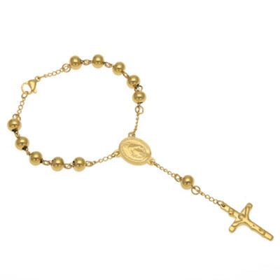

New Women Beaded Bracelet Prayer Rosary Beads Bracelets Cross Jesus Pendants long Gifts