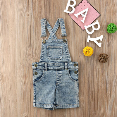 

Cute Toddler Baby Girls Boys Denim Bib Pants Overalls Romper Clothes Outfits UK