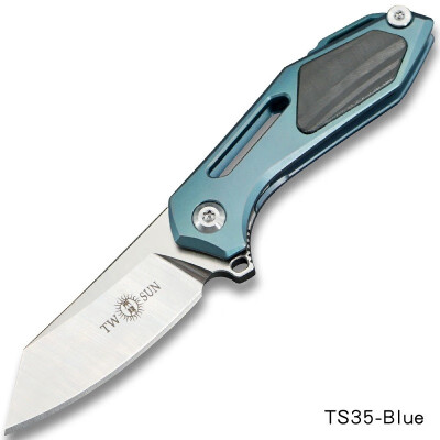 

TwoSun MINI M390 Folding Knife Pocket Knife camping knife outdoor survival tool EDC Fast Opening bearings Titanium FireAnt TS35