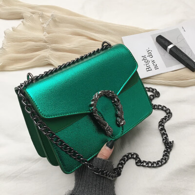 

Ins net red texture crack small square bag women 2019 new spring fashion chain shoulder slung bag