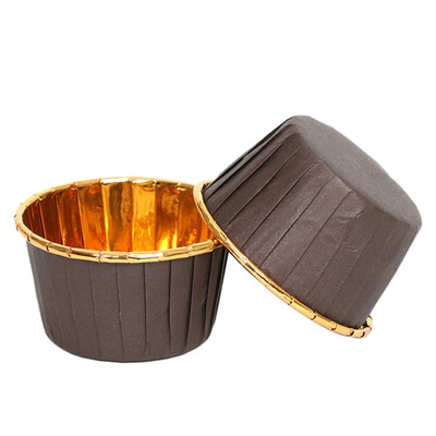 

Single-sided Gold Coated Paper Cake Paper Cup High Temperature Resistant Cake Cup Baking Cake Wrapping Decoration Paper Cup 50PC