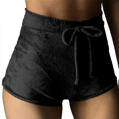 

6 Colors -XL Women Velvet Drawstring Shorts Casual High Waist Autumn Winter Sexy Elegant Skinny Shorts