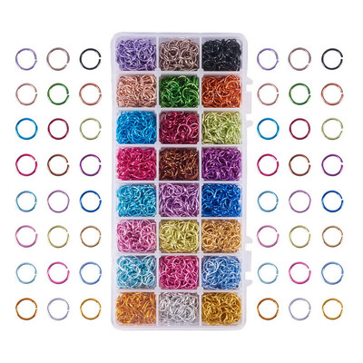 

PH PANDAHALL 1 Box Colorful Aluminum Wire Open Jump Rings For Jewellery Making Accessories