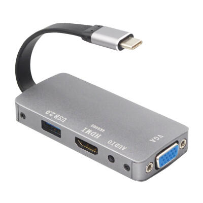 

Type-C to 4K HDMI 1080P VGA 35mm Audio Dual Screen Display Converter Cable