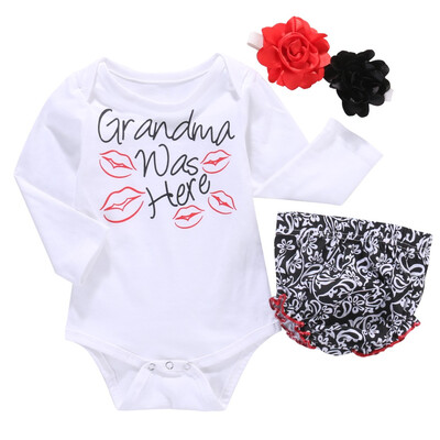 

Toddler Newborn Baby Girls Tops RomperPantsF&ampampampltwbr &ampampampgtlower Headband Outfit Set Clothes