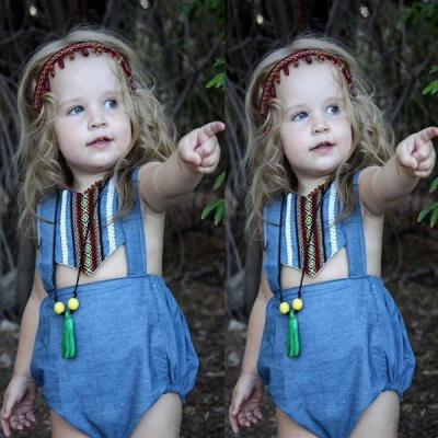 

Toddler Infant Baby Boys Girls Clothes Sleeveless Denim Zipper Romper Party Jumpsuit Bodysuit Outfits