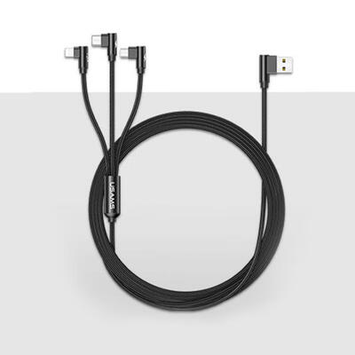 

BASEUS US-SJ242 U10 12m Elbow One Drag Three Charging Data Cable Type-C Lightning Micro USB Charge Wire Cable-12m