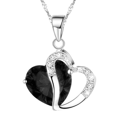 

Fashion Heart Pendant Necklace Pendant necklaces Rhinestone Gold Silver Half Half Gift For Best Friends Jewelry - Gift Boxed