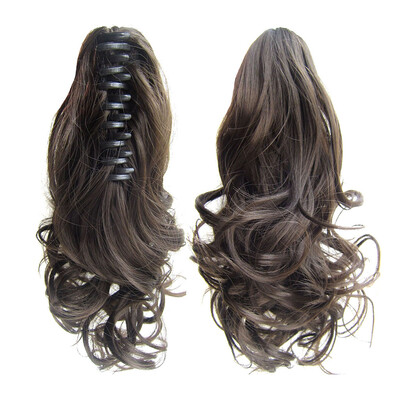 

Gobestart Long Hair Bun Wig PonyTail Matte High Temperature Silk Fiber Claw Clip 17 Inch
