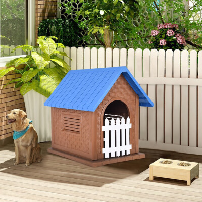 

Siaonvr Pet Waterproof Plastic Dog Kennel Outdoor Winter House With Door Easy Assemble