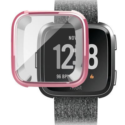 

For Fitbit Versa Silicone Ultra thin TPU Shell Case Screen Protector Frame Cover