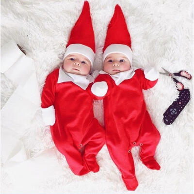 

Christmas Elf Baby Boys Girls Romper Suit Hat Costumes Clothes