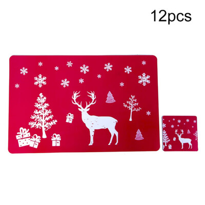 

Christmas Placemat Flag Workbench Flag Christmas Doily Dresser Tapestry Restaurant Washable Bowl Coaster for Christmas Home Part