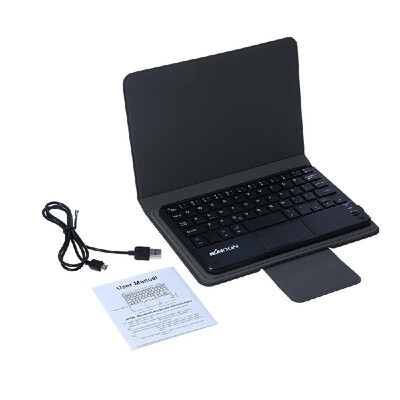

KKmoon 59 Keys Ultra Slim Thin Mini Touchpad BT Keyboard with Foldable Magnetic PU Leather Case for Android for 7-8 in Windows PC