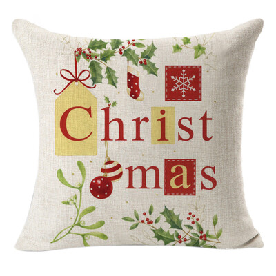 

Tailored Christmas Linen Square Throw Flax Pillow Case Decorative Cushion Pillow Cover A