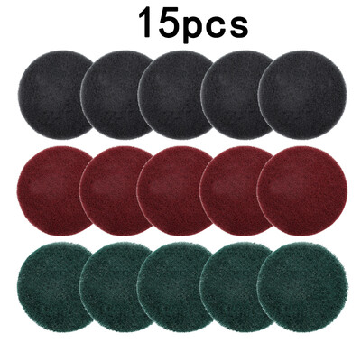

Kitchen Cleaning Dish Washing Scouring Pad Round Hook & Loop Mops Nylon 15pcs