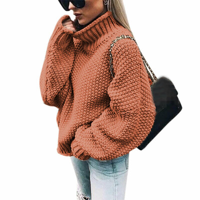 

Womens Winter Turtle Neck Baggy Chunky Knitted Oversized Sweater Jumper Tops
