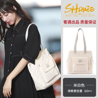 

Black canvas bag ladies slanting INSS shoulder Japanese students Korean version of large capacity literature&art 100-fold canv