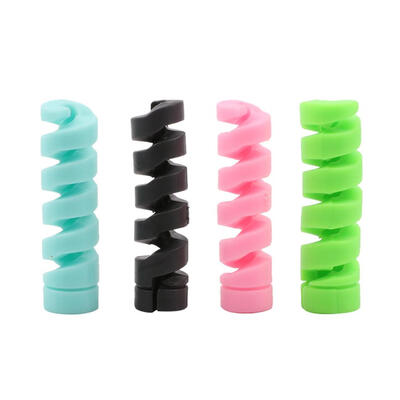 

4pcs Spiral Cable Protector Data Wire Silicone Bobbin Winder Case Cover