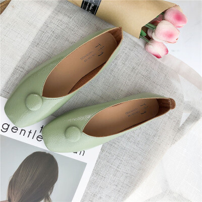 

Han Ping flat sole shoes female retro shallow mouth round buckle grandmother shoes comfortable driving pregnant women ladle shoes