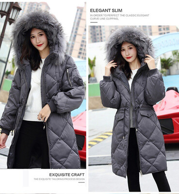 

The 2018 new Korean dongmen down jacket is a long extra-knee-length baggy oversize coat for women